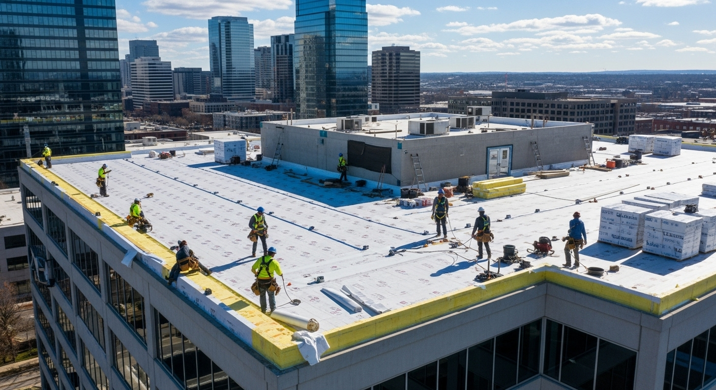 Professional commercial roofing installation